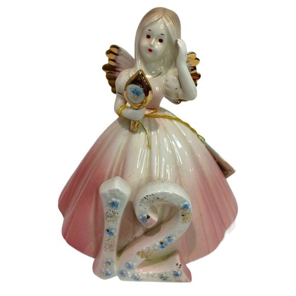 Josef Original 12 Years Porcelain Birthday Angel Girl Figurine 5.5"h Hang Tag - Picture 1 of 7